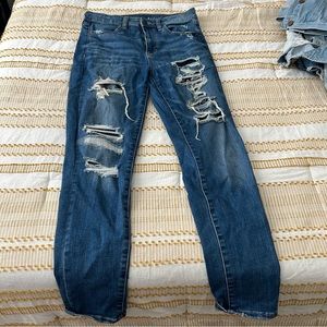 AE Dark Ripped Skinny Jeans